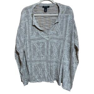 White House Black Market Size Medium Multicolor Metallic Embellished Poncho Top